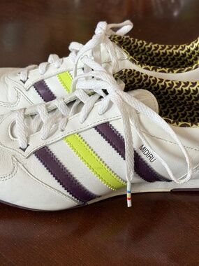 Adidas Midiru Leather Sneakers White Lime Purple Trefoil | Women’s Retro Casual